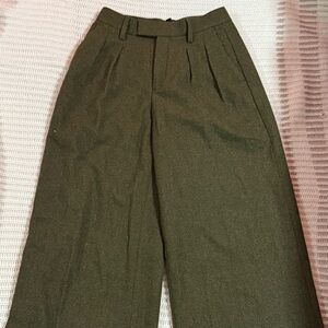 Banana Republic Forest Green Wide-Leg Pants